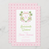 パームビーチモノグラムクレストバチェロレッテ週末 招待状 (正面/裏面)