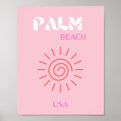 パームビーチ名門私立校風の、ルー名門私立校風のム、ピンク ポスター (正面)