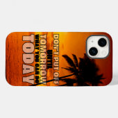 パームビーチ海サンセット |フレーズやる気を起こさせる Case-Mate iPhoneケース (裏面 (横))