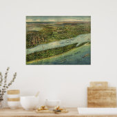 パームビーチ県FL 1915アンティークパノラママップ ポスター (キッチン)