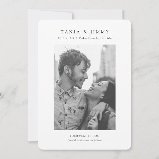 パームビーチ結婚式フロリダ日付の保存 招待状 (裏面)