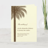パームビーチ結婚式プログラムカード – ブラウン プログラム (正面)