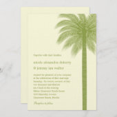パームビーチ結婚式招待状 – 緑 招待状 (正面/裏面)