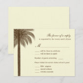 パームビーチ ウェディング 返信カード/レスポンスカード - ブラウン 出欠カード (正面/裏面)