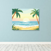 パームビーチ キャンバスプリント (インサイチュ (ウッドフロア))