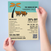 パームビーチ、タンニングサロン広告チラシ チラシ (手)