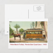 パームビーチ、フロリダ、トレイン ポストカード (正面/裏面)