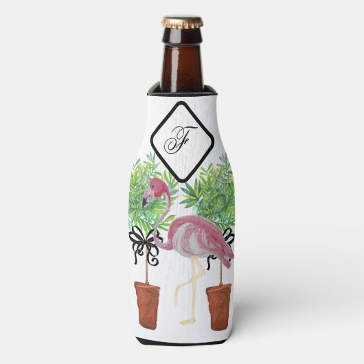 パームピンクフラミンゴフラミンゴズカンボトルクール ボトルクーラー (ボトル正面)