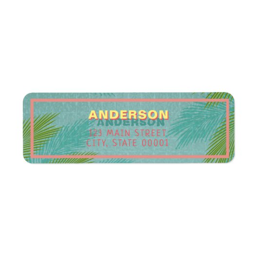 パームプール差出人住所ラベル ラベル (正面)