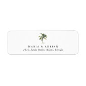 パームミニマルツリートロピカルビーチ差出人住所 ラベル (正面)