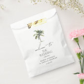 パームミニマルツリートロピカルビーチ結婚式へようこそ フェイバーバッグ (封をした状態)