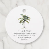 パームミニマルツリートロピカルビーチ結婚式 フェイバータグ (正面)