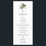 パームミニマルツリートロピカルビーチ結婚式 メニュー<br><div class="desc">手のひらの木を使った熱帯ビーチ結婚式メ絵を描ニュー。提供カスタマイズさ結婚れたテンプレートを使用して独自のメニュー</div>