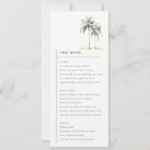 パームミニマルツリートロピカル結婚のメニューカード 招待状 (正面)