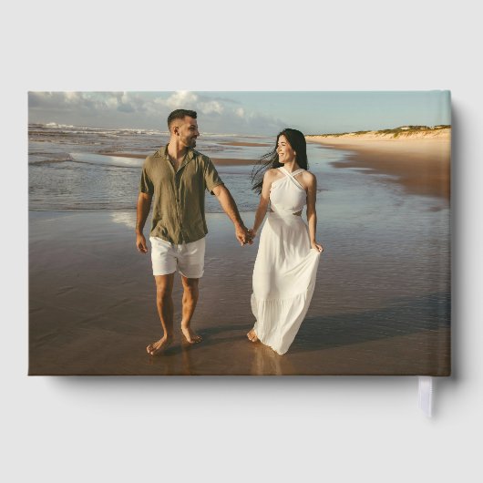 パームミニマルツリーモノグラム結婚写真 ゲストブック (裏面)