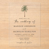 パームミニマルツリ結婚ーズ アクリル招待状 (正面)