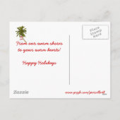 パームメリーツリーの下の雪だるま、フロリダクリスマス シーズンポストカード (裏面)