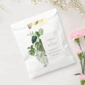 パームモダングリーンの葉の多い熱帯結婚の葉 フェイバーバッグ (封をした状態)