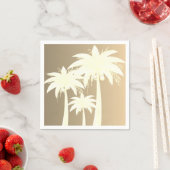 パームモダンツリーコースタルベージュサンドビーチ夏 スタンダードカクテルナプキン (インサイチュ)