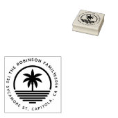 パームモダンツリーシルエットファミリー差出人住所 ラバースタンプ (押印)