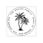 パームモダンツリーズファミリーネームラウンド差出人住所 ラバースタンプ (インプリント)