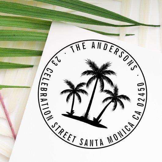 パームモダンツリーズラウンドファミリーネーム差出人住所 セルフインキングスタンプ