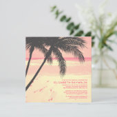 パームモダンツリービーチブライダルシャワー招待状 招待状 (スタンド正面)