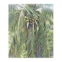 パームモダンツリー水彩熱帯自然 メタルプリント