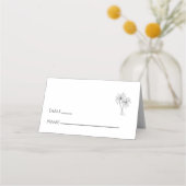 パームモダンツリー熱帯行先結婚式 プレイスカード (正面)