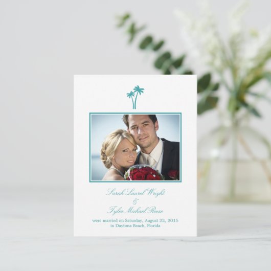 パームモダンツリー結婚の発表 案内ポストカード (スタンド正面)