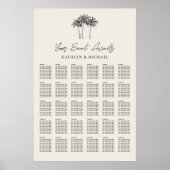 パームモダンツリー結婚の30テーブル座席表 ポスター (正面)
