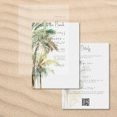 パームモダンツリー結婚Vellum Background 招待状