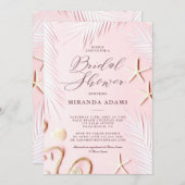 パームモダンビーチヒトデブライダルシャワー誘致 招待状 (正面/裏面)