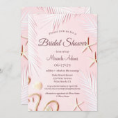 パームモダンビーチヒトデブライダルシャワー 招待状 (正面/裏面)