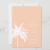 パームモダンピーチブライダルシャワー招待 招待状 (正面)