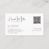 パームモダンミニマエレガントリストQRコード 名刺 (裏面)