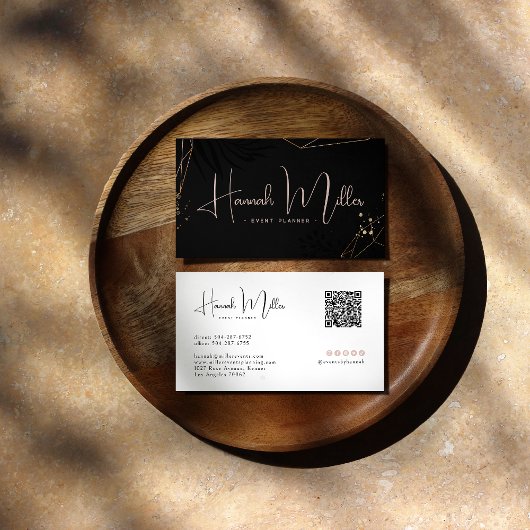 パームモダンミニマエレガントリストQRコード 名刺