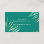 パームモダンリーフのロゴ緑豊かな植物緑ピンク 名刺 (裏面)