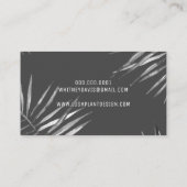 パームモダンリーフ緑豊かな植物性ブラックグレーピンク 名刺 (裏面)