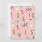 パームモダン春ミッドセンチュリー結婚のサイン教会 招待状 (裏面)