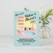 パームモダン春ミッドセンチュリー結婚ズサインホテル 招待状 (スタンド正面)