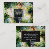 パームモダン葉トロピカル抽象デザイン 名刺 (正面/裏面)