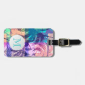 パームモノグラムのツリー ラゲッジタグ (正面横)