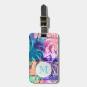 パームモノグラムのツリー ラゲッジタグ (正面縦)