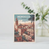 パームモロッコのマラケシュ市のモスク ポストカード (スタンド正面)