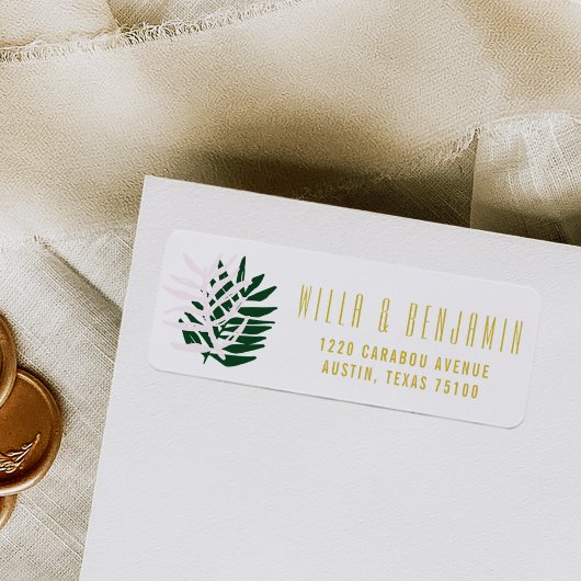 パームリゾート ウェディング 返信住所ラベル ラベル