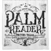 パームリーダーヴィンテージ魔法占い手裏表 シャワーカーテン (正面)