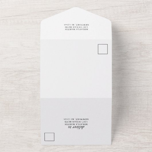 パームリーフのウェディング オールインワン招待状 (外側)