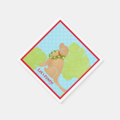 パームリーフアイランドゴールデンドッグレッツパウィティナプキン スタンダードカクテルナプキン (角)