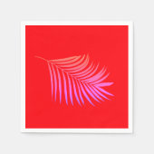 パームリーフオレンジ ピンクの誕生日 卒業式 結婚式 スタンダードカクテルナプキン (正面)